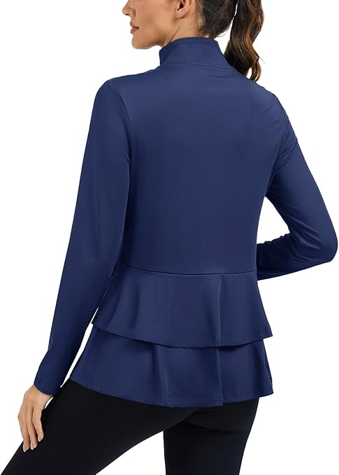 LURANEE Women's Golf Athletic Jackets with Pleated Tennis Skirt Hem Lightweight Full Zip Long Sleeve Shirts with Pockets LURANEE Women's Golf Athletic Jackets with Pleated Tennis Skirt Hem Lightweight Full Zip Long Sleeve Shirts with Pockets