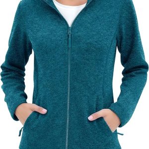 MAGCOMSEN Fleece Jacket Women Zip UP Lightweight Soft Polar Warm Winter Jackets for Women with Pockets Outdoor Hiking