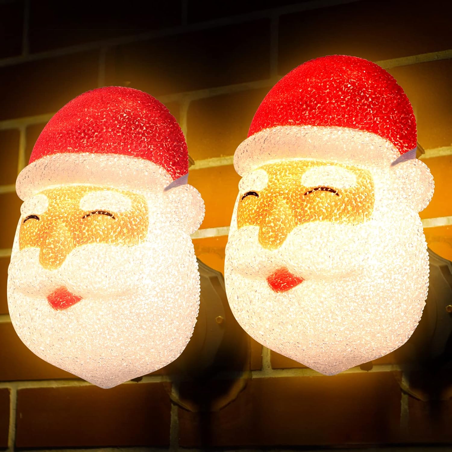 NEWBEA 2Pcs Christmas Santa Porch Light Covers for Garage Door Decorations, Light Cover for Holidays, Outdoor Decor