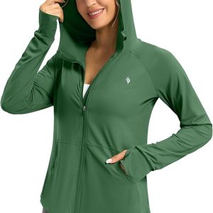 SANTINY Women's UPF 50+ UV Jacket Sun Protection Zip up Hoodie Lightweight Summer SPF Long Sleeve Shirts for Hiking Running