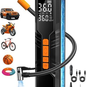 Tire Inflator Portable Air Compressor - 150PSI Cordless Air Pump for Car Tires, Portable Tire Inflator for Car, DC 12V Air Compressor with Pressure
