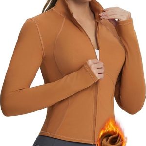 baleaf Women's Fleece Jacket for Running Zip Up Jackets Cold Weather Gear Workout Bbl Tights Yoga