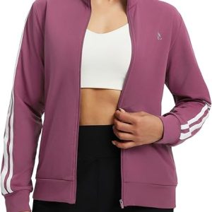 baleaf Women's Fleece Running Jackets Full Zip Warm Sweatshirts Jackets Winter Cold Weather Workout Athletic Sports Leisure