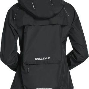 baleaf Women's Rain Jackets Waterproof Windbreaker Packable Running Lightweight Cycling Jacket Reflective Hooded