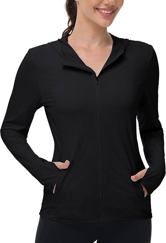 isnowood Women's UPF 50+ Sun Protection Rash Guard, UV SPF Long Sleeve Zip Hoodie Jacket, Lightweight Hiking Outdoor Shirts isnowood Women's UPF 50+ Sun Protection Rash Guard, UV SPF Long Sleeve Zip Hoodie Jacket, Lightweight Hiking Outdoor Shirts