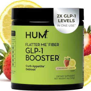 HUM Flatter Me Fiber Supplement for Women & Men, Prebiotics & Digestive Enzymes to Support Weight & Bloating, Digestive & Gut Health, Fiber Powder Drink Mix