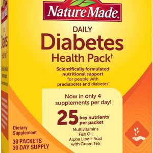 Nature Made Daily Diabetes Health Pack, Dietary Supplement for Nutritional Support, 30 Packets, 30 Day Supply