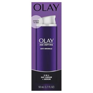 Olay Face Serum, Age Defying Anti-Wrinkle 2-in-1 Day Cream - Anti-Aging, Anti-Wrinkle, Smooths Fine Lines and Wrinkles, Firming