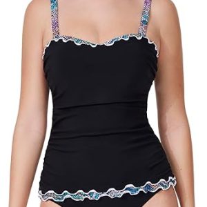 Profile by Gottex Layla Tricolore E-Cup Tankini Top - Built-in Bra, Adjustable Straps, Front Lining, Bottom Sold Separately