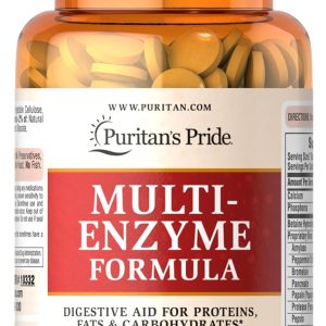 Puritan's Pride Multi-Enzyme Formula, Digestive Aid for Proteins, Fats, and Carbohydrates, Dietary Supplement for Digestion and Healthy Gut Support