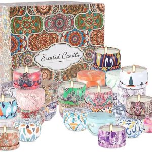 36 Pack Multicolored Scented Candles Gifts Soy Wax Travel Tin Jar Candles for Home 2.5 OZ for Mom,Christmas, Home Scented Decoration