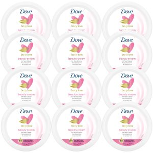 Dove Lotion, Beauty Cream - Light, Fast-Absorbing Face and Body Cream for Normal to Dry Skin, 24-Hour Moisture, Travel Size, 2.53 Fl Oz. (Pack of 12)