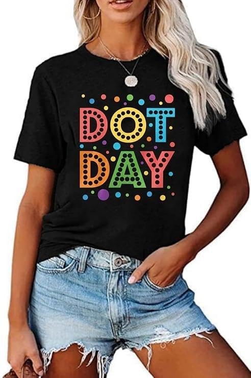 Happy Dot Day Shirt for Women Colorful Polka Tee International Dot Day Shirt Inspire Teacher Outfits Happy Dot Day Shirt for Women Colorful Polka Tee International Dot Day Shirt Inspire Teacher Outfits