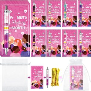 Harloon 48 Set Womens History Month Pen Gifts Bulk International Women Day Bulk Gift Motivational Greeting Card