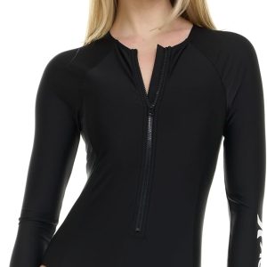 Hurley Long Sleeve Womens One Piece Swimsuits, Swimsuit for Women, Bathing Suit for Women, Swim Suit UPF 50+ SPF UV Protected