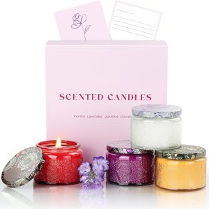 NORVENCE Candles for Women, Scented Candle Gift Set of 4, Scented Candles for Home, Birthday and Christmas Candle Gifts for Women