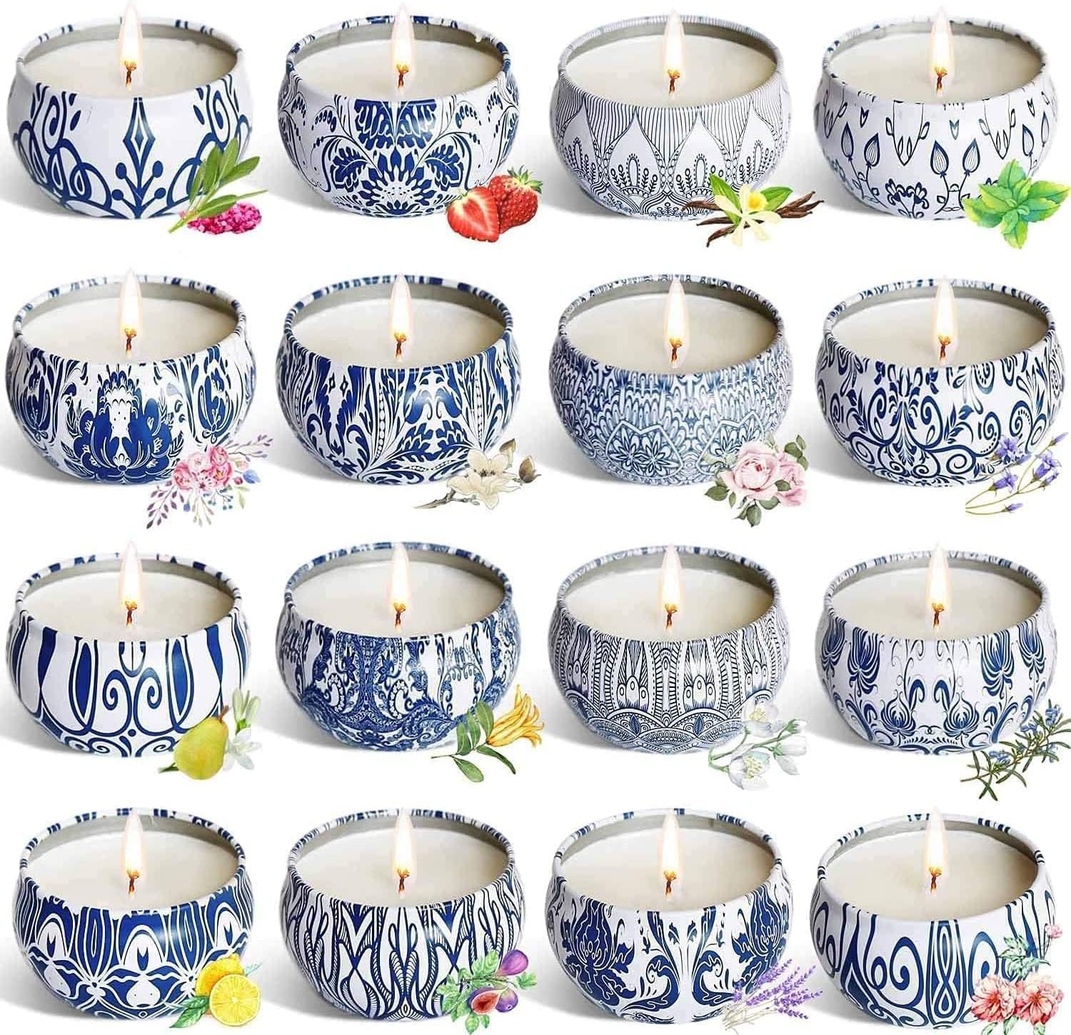 Scented Candles Gifts Set 16 Pack Soy Wax Travel Tin Jar Candles for Home 2.5 OZ for Mom for Christmas, Birthday, Thanksgiving, Mother's Day Scented Candles Gifts Set 16 Pack Soy Wax Travel Tin Jar Candles for Home 2.5 OZ for Mom for Christmas, Birthday, Thanksgiving, Mother's Day