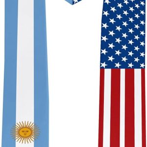 2026 Argentina Flag and USA Flag Graduation Stole Graduation Sash Class of 2026 Graduation Scarf for International Student