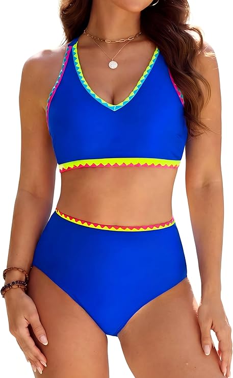 BMJL High Waisted Bikini Sets for Women Sporty Two Piece Tummy Control Swimsuits Beach Swim Suit 2025 BMJL High Waisted Bikini Sets for Women Sporty Two Piece Tummy Control Swimsuits Beach Swim Suit 2025