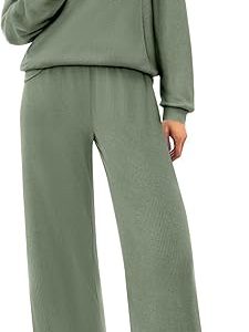 BTFBM Womens 2 Piece Sweatsuits Set Long Sleeve Half Zip Pullover Sweatshirt Wide Leg Sweatpants Fall Outfits Tracksuit