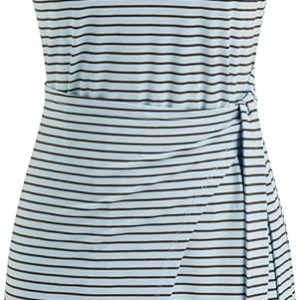 CIDER Womens Striped Tie Waist Tank Dress Casual Sleeveless Knotted Mini Dress