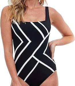 Gottex Women's Mirage Square Neck One Piece Swimsuit Essential with Soft Cups, Tummy Control and Adjustable Straps