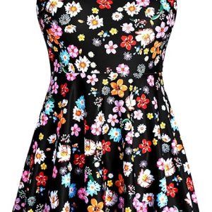 HUSKARY One Piece Swim Dress for Women Swimsuits 2026 Tummy Control Adjustable Strap Modest Cute Bathing Suit