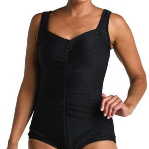 Maxine of Hollywood Women's Standard Shirred Front Girl Leg One Piece Swimsuit