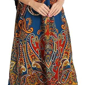 Miss Lavish London Long Kaftan Dress Women, Flowy Resort Wear, Maxi Plus Size Swim Coverup, Lightweight Summer Long Kaftan