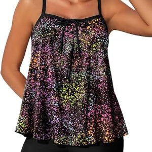 Summer Mae Plus Size Swimsuits for Women Two Piece Tankini Sets Tummy Control Bathing Suit Swimwear with Shorts