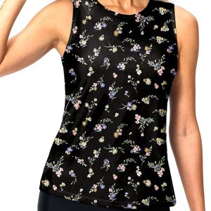 Viodia High Neck Tankini Tops for Women Modest Swim Shirts with Bra Swimsuits Tank Only Bathing Suit Top No Bottom