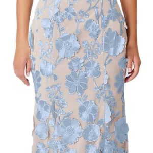 Women's 3D Floral Embroidery Dress Ruffle Sleeve Fishtail Lace Bodycon Party Cocktail Mini Dress