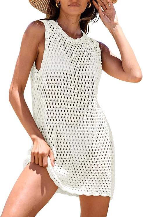 ANRABESS Womens Swimsuit Cover Up Sleeveless Knit 2026 Summer Outfits Swimwear Bathing Suit Coverup Crochet Beach Dress ANRABESS Womens Swimsuit Cover Up Sleeveless Knit 2026 Summer Outfits Swimwear Bathing Suit Coverup Crochet Beach Dress