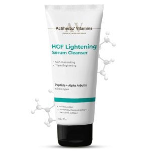Actiherbz HGF Lightening Face Wash with Alpha Arbutin for Brightening and Pigmentation Removal, Nonapeptide for Dark Spots