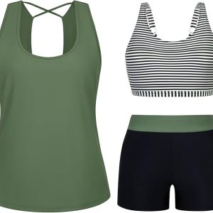 Arolina 3 Piece Swimsuits for Women Tankini Sets Modest Bathing Suits Plus Size Swimsuit Swimwear 2026