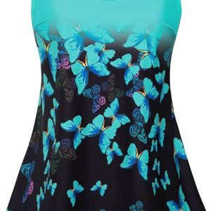Arolina Tankini Swimsuits for Women Tummy Control Two Piece Bathing Suits Flowy Swim Tops with Boy Shorts
