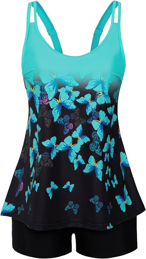 Arolina Tankini Swimsuits for Women Tummy Control Two Piece Bathing Suits Flowy Swim Tops with Boy Shorts Arolina Tankini Swimsuits for Women Tummy Control Two Piece Bathing Suits Flowy Swim Tops with Boy Shorts