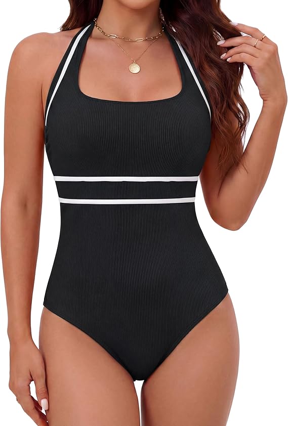 BMJL Tummy Control Bathing Suit for Women Halter One Piece Swimsuit Ribbed Slimming Swim Suits 2026 BMJL Tummy Control Bathing Suit for Women Halter One Piece Swimsuit Ribbed Slimming Swim Suits 2026