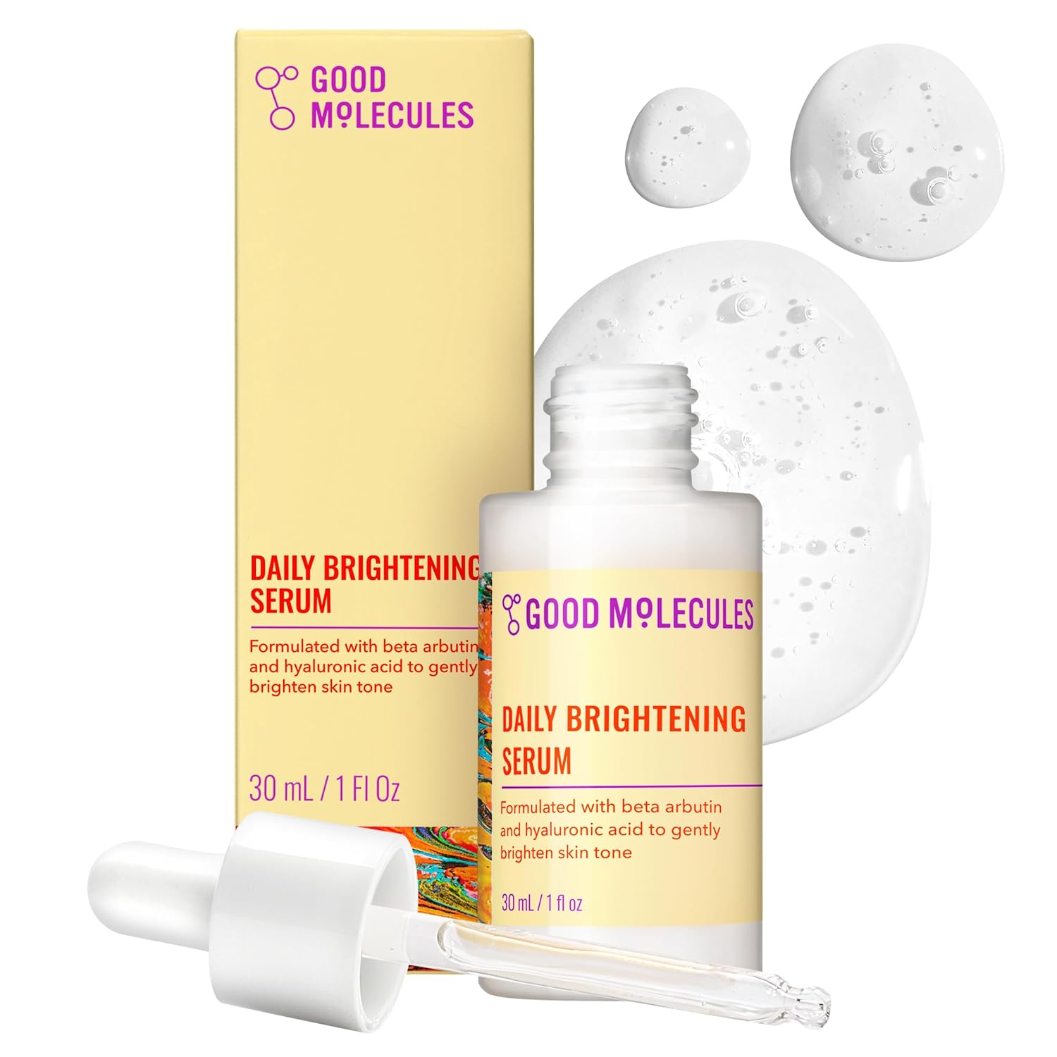 Good Molecules Daily Brightening Serum with Beta Arbutin 3% & Hyaluronic Acid – Brightening Serum for Dark Spots & Uneven Tone, Face Skincare Good Molecules Daily Brightening Serum with Beta Arbutin 3% & Hyaluronic Acid – Brightening Serum for Dark Spots & Uneven Tone, Face Skincare