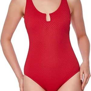 Gottex U Wire Textured One Piece Swimwear - Textured Fabric, Built-in Soft Cups, Tummy Control, U Wire Insert