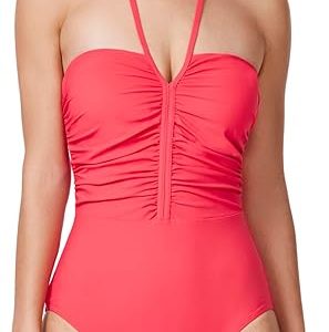 Profile by Gottex Tutti Frutti Bandeau One Piece - Built-in Soft Cups, Adjustable Halter Straps, Front & Back Lining
