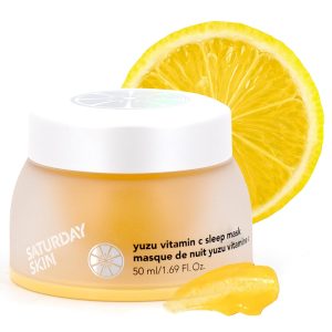 Saturday Skin Yuzu Vitamin C Overnight Sleep Mask Regenerist Retinol Ultra Rich Face Moisturizer Cream Smooth Skin and Reduce