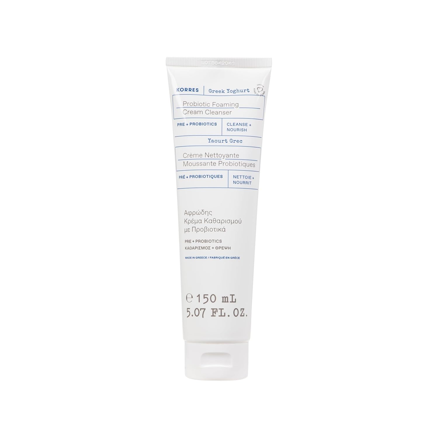 KORRES Greek Yoghurt Foaming Cream Cleanser, Hydrating, Deep Cleansing Skin Care, Makeup Remover, Face Wash for Women, Cream to Foam Facial Cleanser for Dry KORRES Greek Yoghurt Foaming Cream Cleanser, Hydrating, Deep Cleansing Skin Care, Makeup Remover, Face Wash for Women, Cream to Foam Facial Cleanser for Dry
