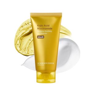 Kojic Turmeric Capsule Brightening Cleanser for Uneven Spots, Acne-prone Skin & Blackhead | Low pH Gentle Gel Face Wash | Kojic Acid & Niacinamide | Korean Skincare