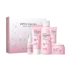 LAIKOU Skin Care Set JAPAN SAKURA Women Beauty Gift Sets Skin Care Kit with Cleanser, Toner, Serum, Eye Cream, Face Cream Travel Kit for Women