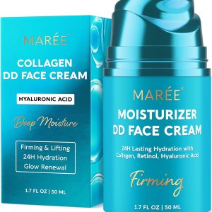 MAREE Face Moisturizer – Firming & Lifting Face Cream for Women with Collagen, Retinol & Hyaluronic Acid – Day & Night Anti-Aging Facial Wrinkle DD Cream Moisturizer for Dry Skin