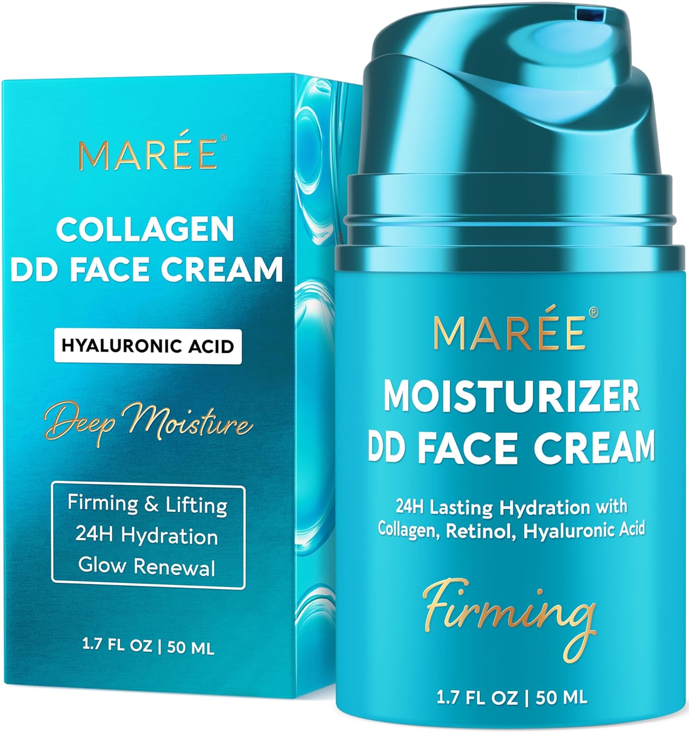 MAREE Face Moisturizer – Firming & Lifting Face Cream for Women with Collagen, Retinol & Hyaluronic Acid – Day & Night Anti-Aging Facial Wrinkle DD Cream Moisturizer for Dry Skin MAREE Face Moisturizer – Firming & Lifting Face Cream for Women with Collagen, Retinol & Hyaluronic Acid – Day & Night Anti-Aging Facial Wrinkle DD Cream Moisturizer for Dry Skin