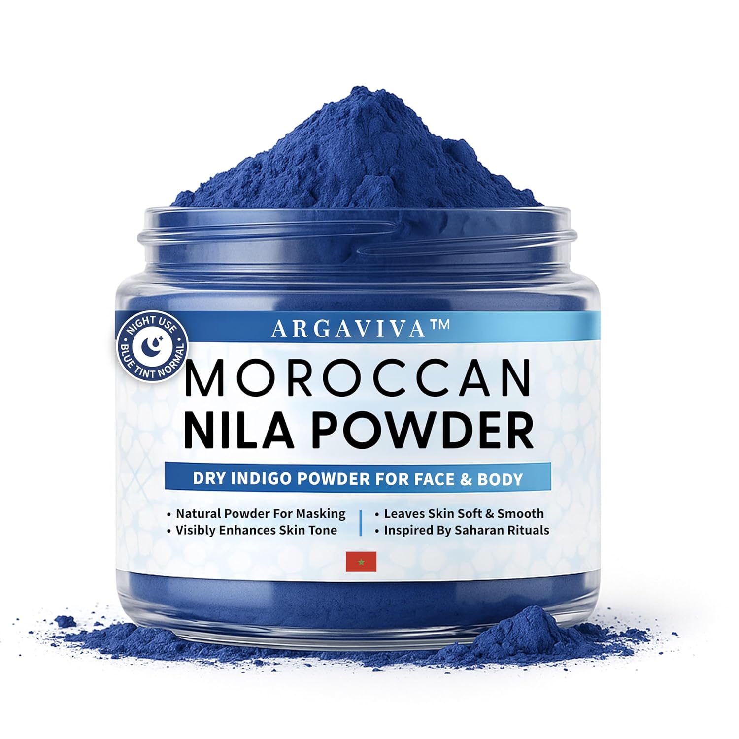 Moroccan Nila Powder – Natural Blue Clay Mask for Face, Body & Hair – Exfoliates for Glowing, Even-Toned Skin Moroccan Nila Powder – Natural Blue Clay Mask for Face, Body & Hair – Exfoliates for Glowing, Even-Toned Skin