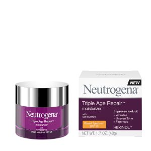 Neutrogena Triple Age Repair Face Moisturizer - with Hexinol Technology & Vitamin C, Anti-Wrinkle Face Cream with SPF 25, Visibly Reduces Wrinkles & Firms Skin