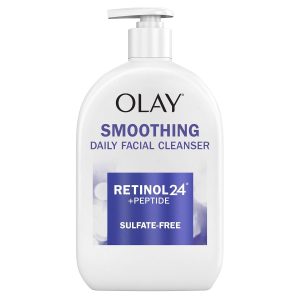 Olay Face Wash Daily Facial Cleanser with Retinol, Peptides and Glycerin, Smoothing and Hydrating Anti Aging Face Wash